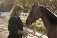 Rural Auburn, California  Portrait of a woman and her horse, Auburn, California