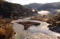 DT-CA-11-03 Early morning fog over the confluence of the north and middle forks of the American River, Auburn, California