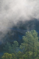 DT-CA-2119 The famous and historic No Hands Bridge surrounded by fog, Auburn, California.