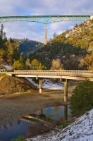 DT-CA-2126 The Foresthill Bridge surrounded by a rare, low snowfall, Auburn, California.