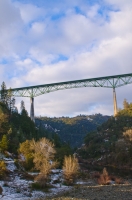 DT-CA-2127 The Foresthill Bridge surrounded by a rare, low snowfall, Auburn, California.