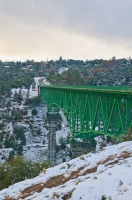 DT-CA-2129 The Foresthill Bridge surrounded by a rare, low snowfall, Auburn, California.
