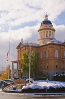 DT-CA-2137 Historic Auburn Courthouse in the snow, Auburn, California.