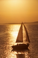 Sailing near San Juan Island, Washington Sailing Smallpox Bay off San Juan Island, Washington at sunset